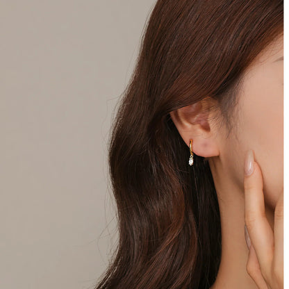 [Amore]Shayla Hammered Diamond Hoops