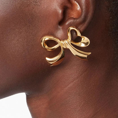 [Amore]Carissa Gold Bowtie Earrings