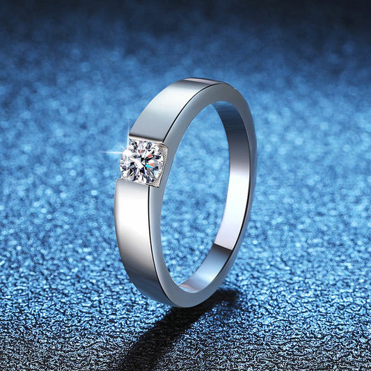 [Amore]SLEEK MINIMALIST COUPLE'S MOISSANITE RING