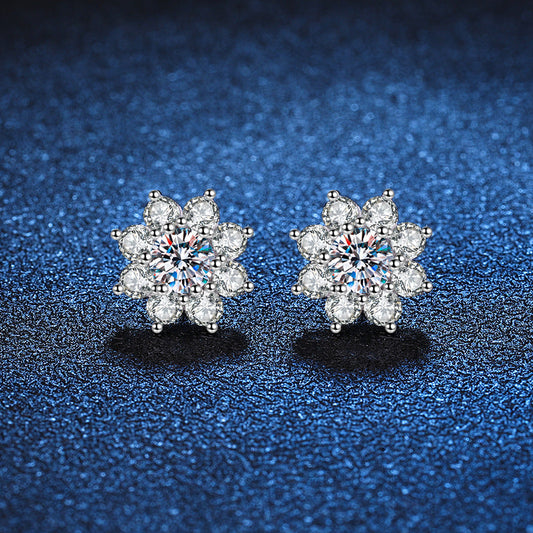 [Amore]RADIANT SUNFLOWER MOISSANITE STUD EARRINGS