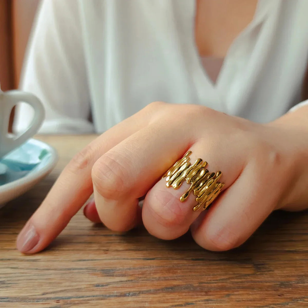 [Amore]Zoella Abstract Gold Ring