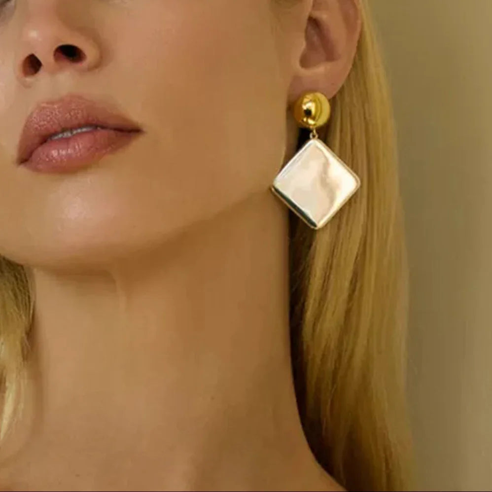 [Amore]Kelly Geometric Drop Earrings