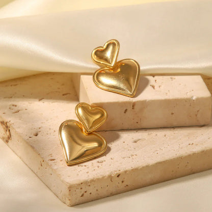 [Amore]Zofia Gold Heart Earrings