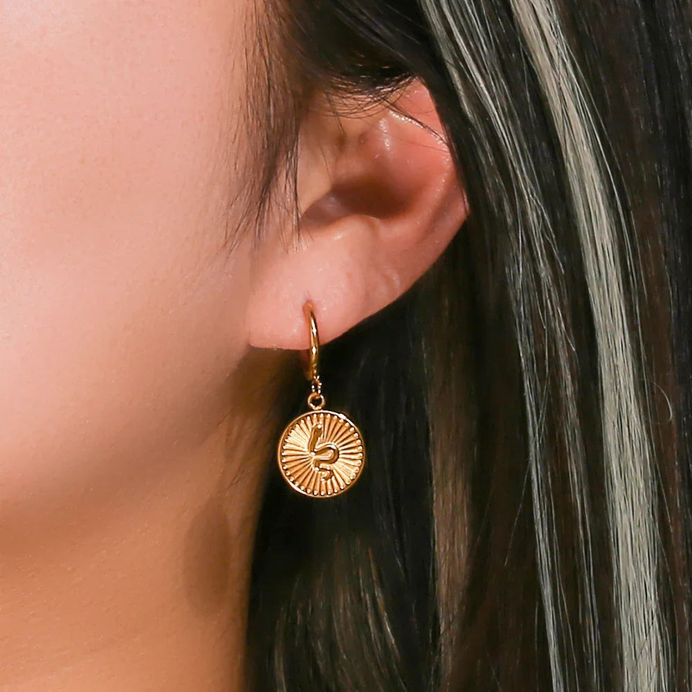 [Amore]Eliana Serpent Coin Earrings