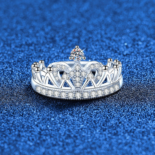 [Amore]DREAMY CROWN MOISSANITE RING - 1.2CT ELEGANT PRINCESS STYLE