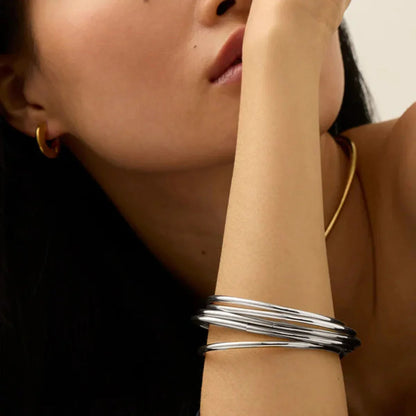 [Amore]Shannon Gold Bangle Set