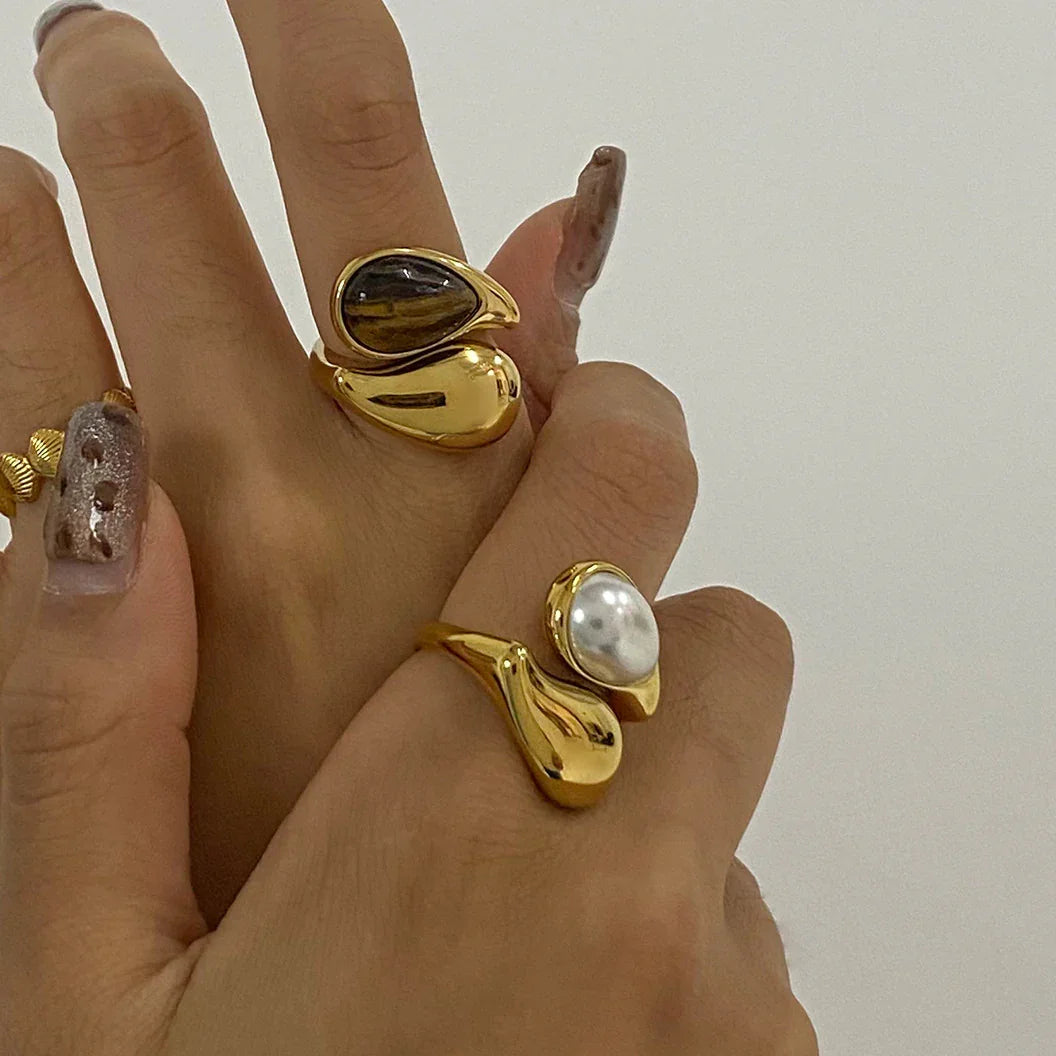 [Amore]Mara Amber Pearl Ring