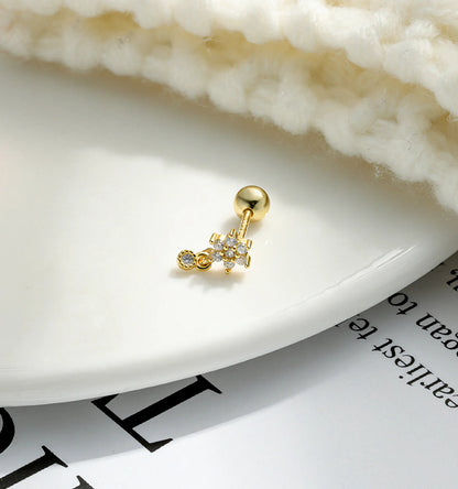 [Amore]Roxanne Round Back Diamond Stud