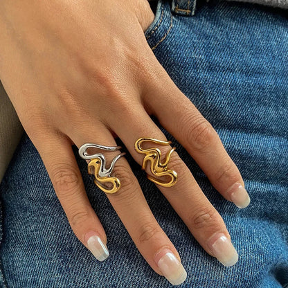[Amore]Halle Abstract Gold Ring