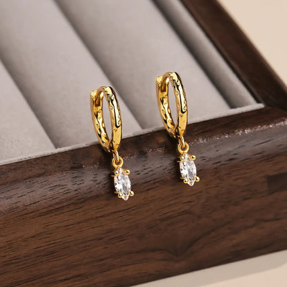 [Amore]Shayla Hammered Diamond Hoops