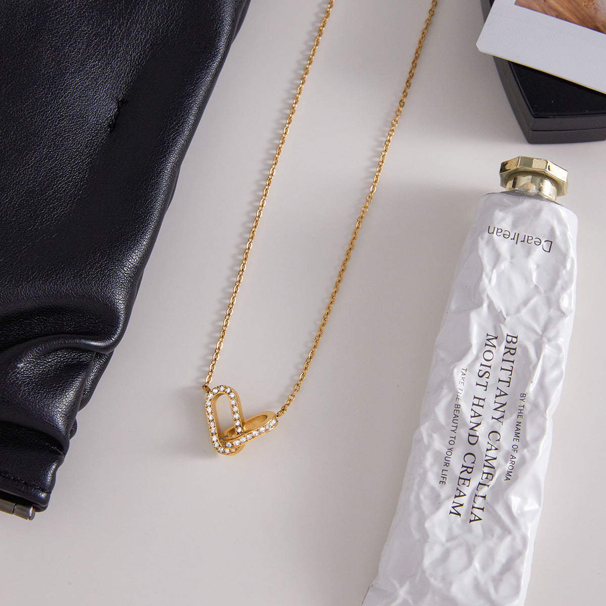 [Amore]Zoelle Interlocking Diamond Pendant