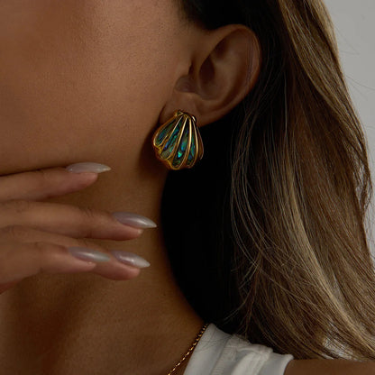 [Amore]Nixie Gold Seashell Earrings
