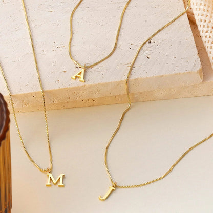 [Amore]Therese Letter Initial Gold Necklace