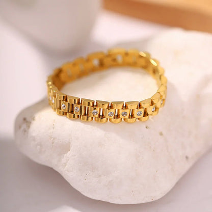 [Amore]Gold Watchband Bracelet