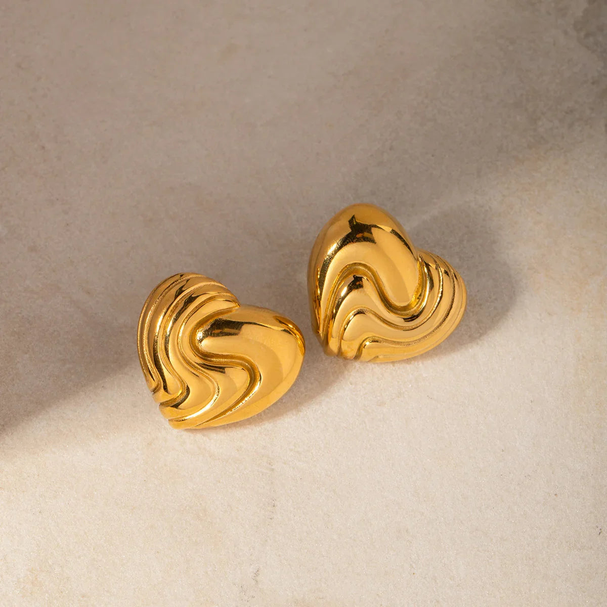 [Amore]Milena Heart Gold Earrings