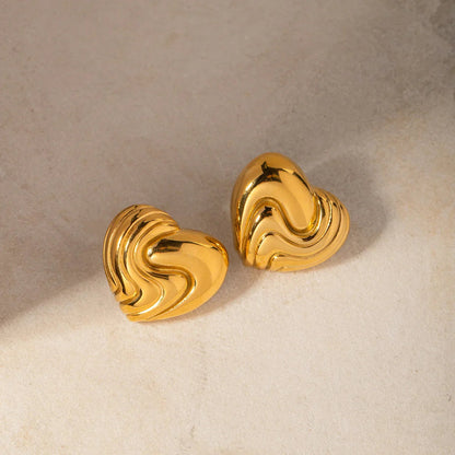 [Amore]Milena Heart Gold Earrings