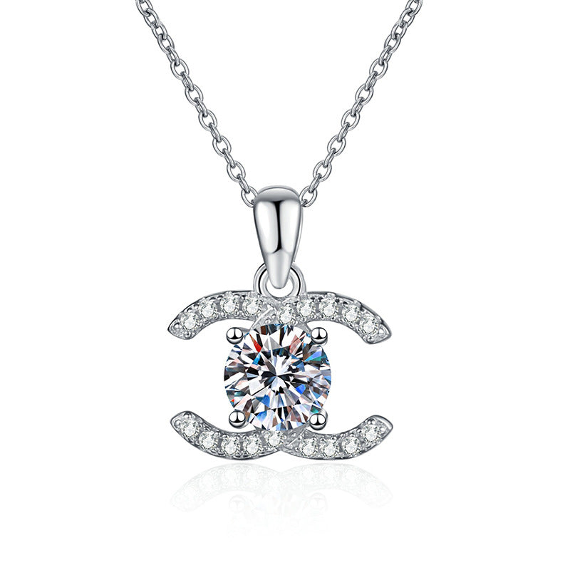 [Amore]CLASSIC INTERLOCKING MOISSANITE PENDANT NECKLACE