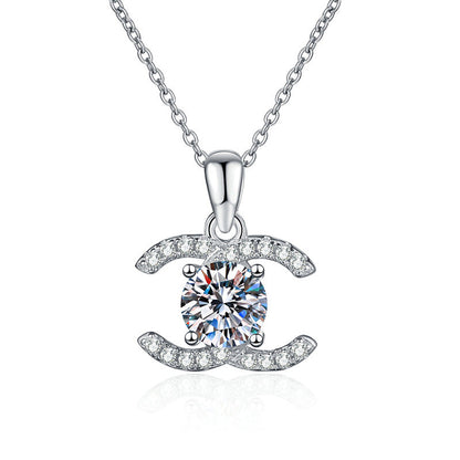 [Amore]CLASSIC INTERLOCKING MOISSANITE PENDANT NECKLACE