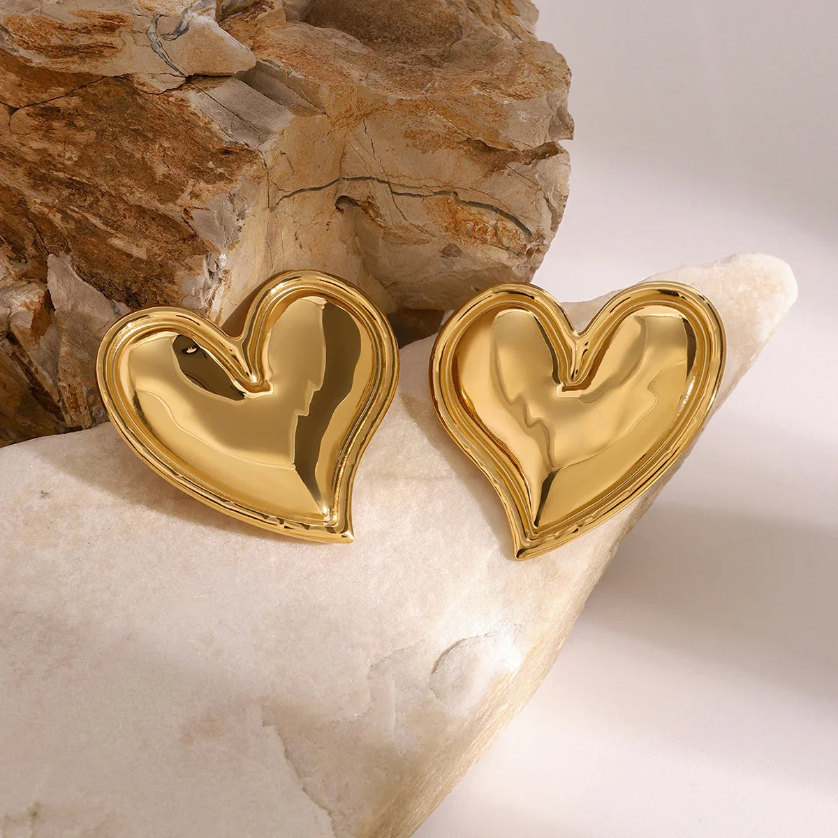 [Amore]Liora Gold Heart Earrings
