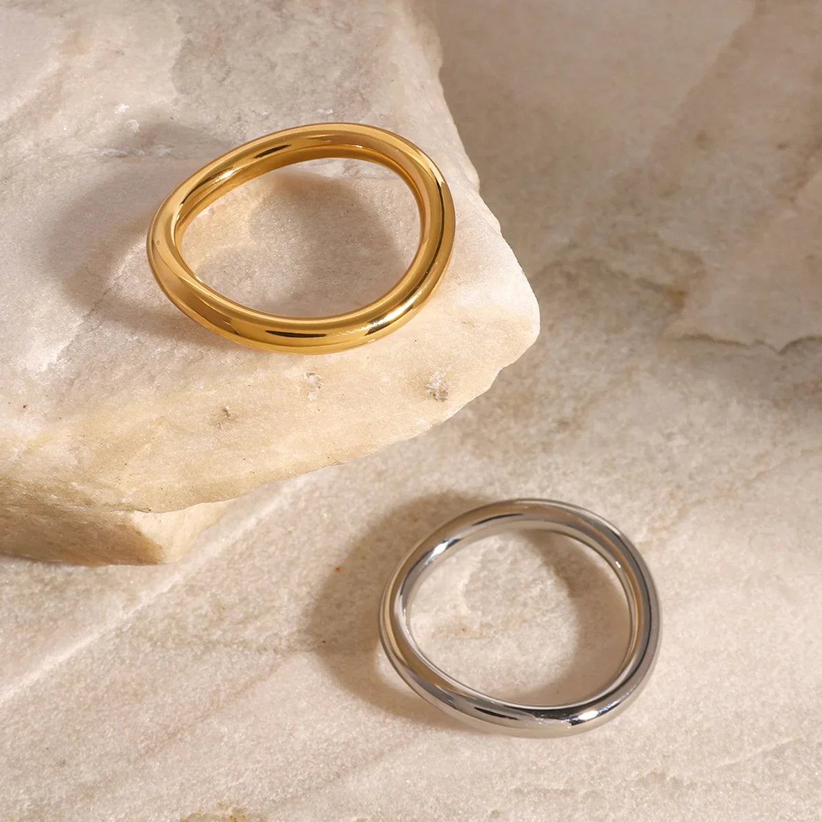 [Amore]Miley Gold & Silver Layered Rings