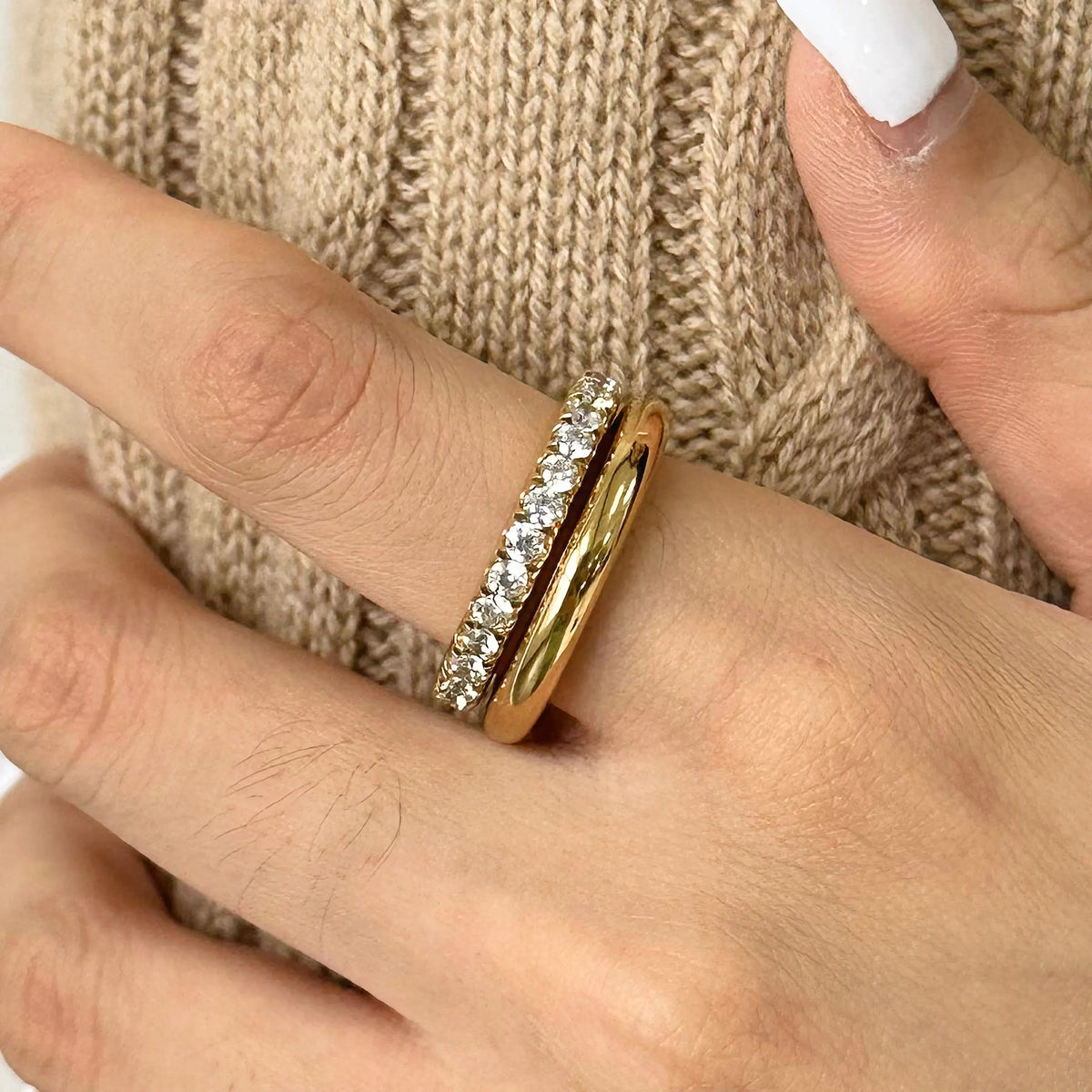 [Amore]Alison Stacked Diamond Ring