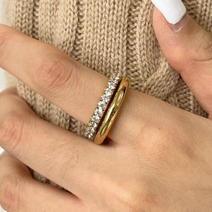 [Amore]Alison Stacked Diamond Ring