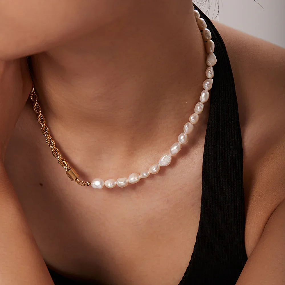 [Amore]Dualia Gold Pearl Necklace