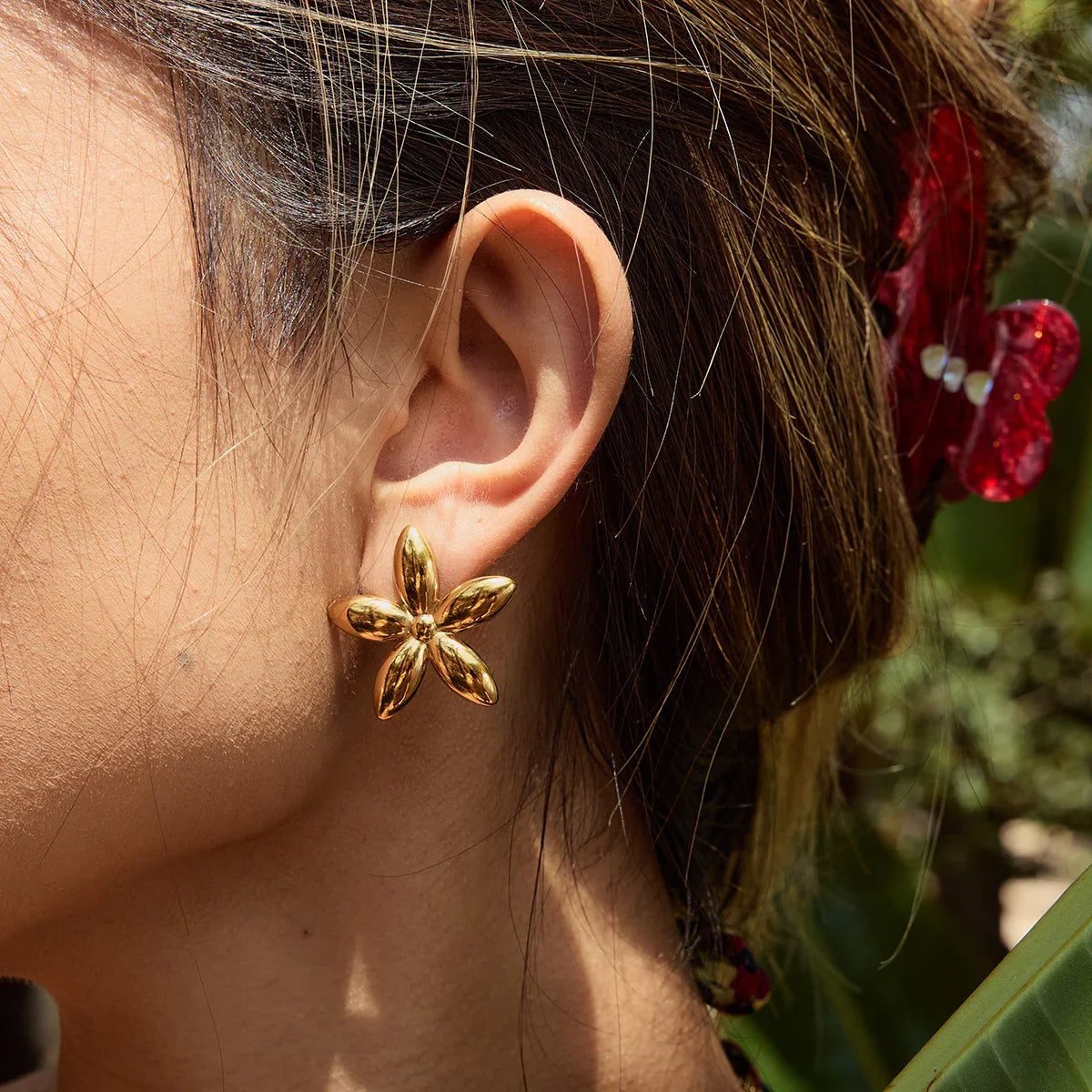 [Amore]Monica Floral Gold Earrings
