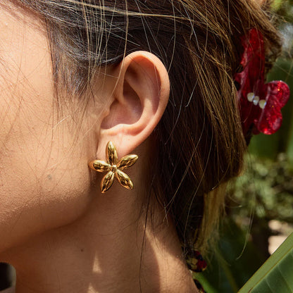 [Amore]Monica Floral Gold Earrings