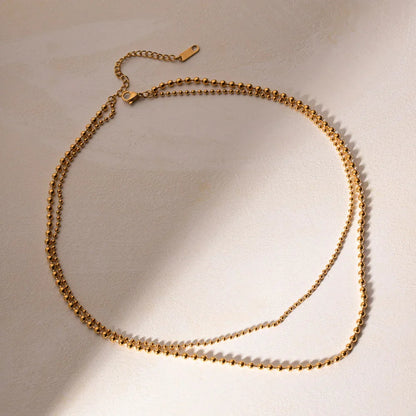 [Amore]Layered Ball Chain Necklace