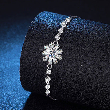 [Amore]RADIANT ICY CRYSTAL SUNFLOWER MOISSANITE BRACELET
