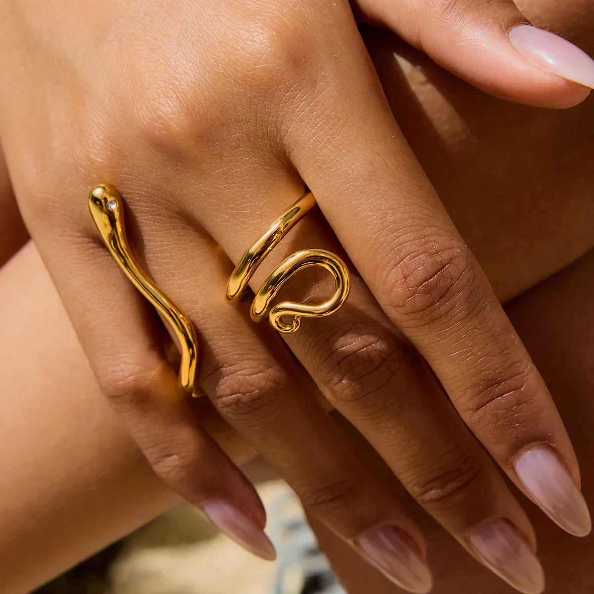 [Amore]Gemmie Golden Snake Ring