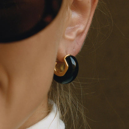 [Amore]Lexi Chunky Enamel Hoops