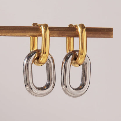 [Amore]Pippa Two Tone Double Hoops