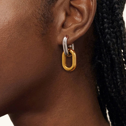 [Amore]Taylor Two Tone Double Hoops