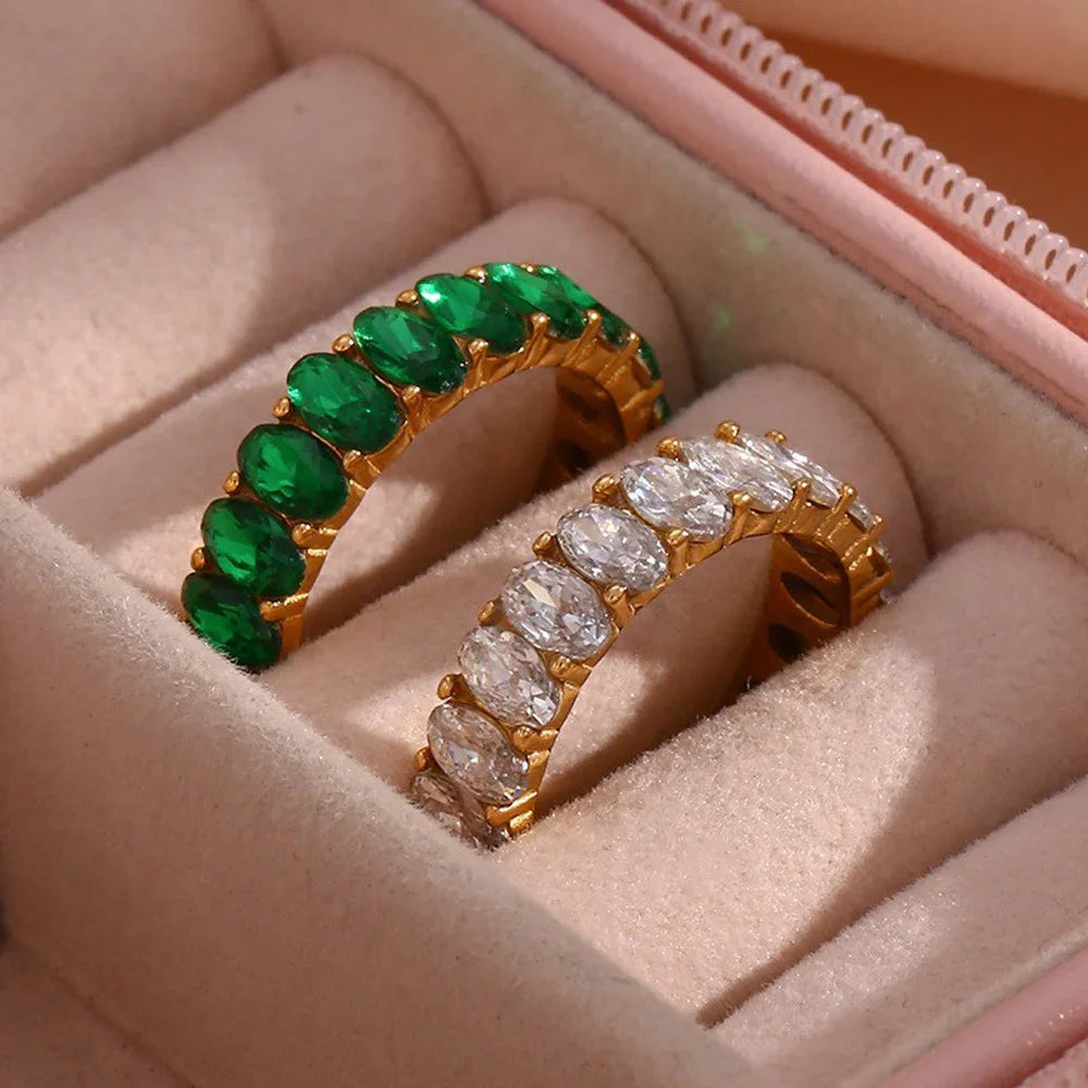 [Amore]Antoinette Diamond Simulant Gold Ring