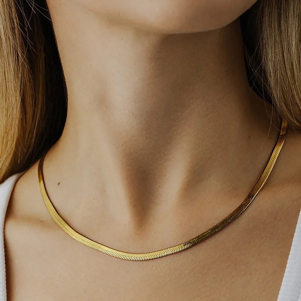 [Amore]Elysian Gold Herringbone Necklace