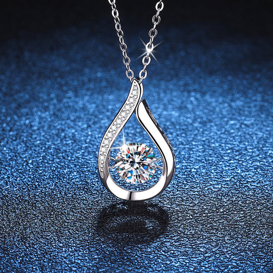 [Amore]DANCING WATER DROP MOISSANITE NECKLACE