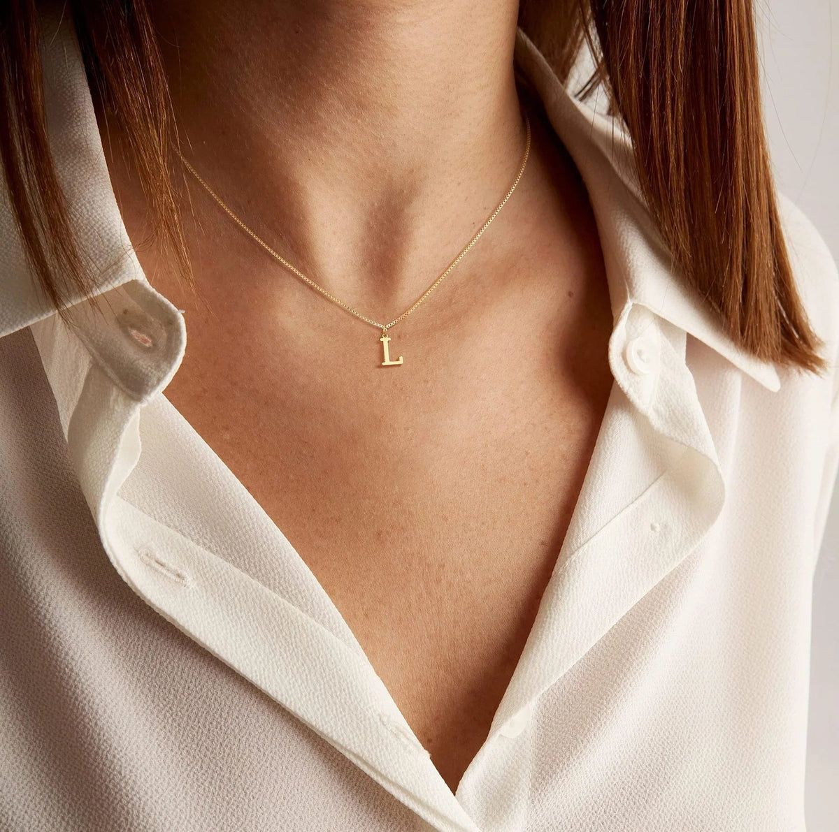 [Amore]Therese Letter Initial Gold Necklace