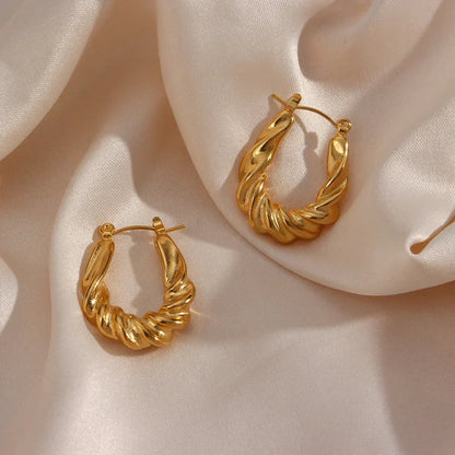 [Amore]Adaline Twist Hoop Earrings