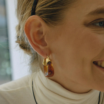 [Amore]Leighton Chunky Enamel Hoops
