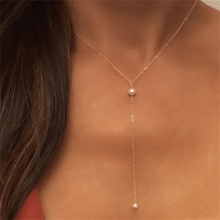 [Amore]Beatrice Pearl Tassel Necklace