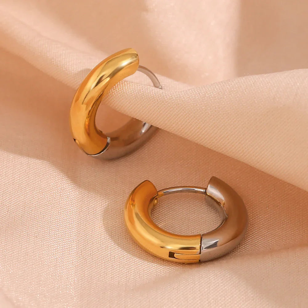 [Amore]Ingrid Two Tone Hoop Earring