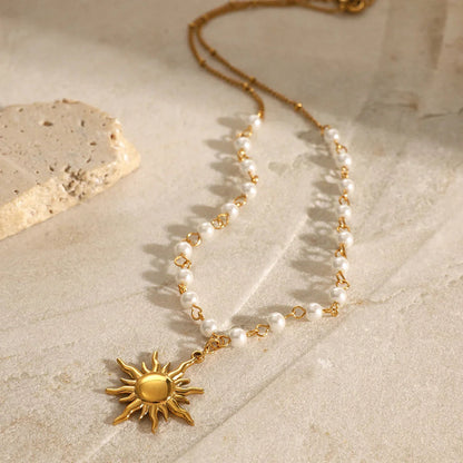 [Amore]Apollo Sun Pearl Necklace