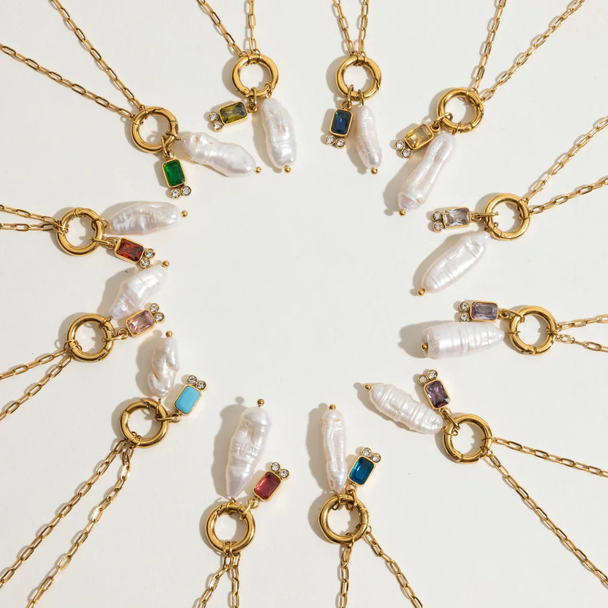 [Amore]Caitlin Birthstone Pearl Necklace