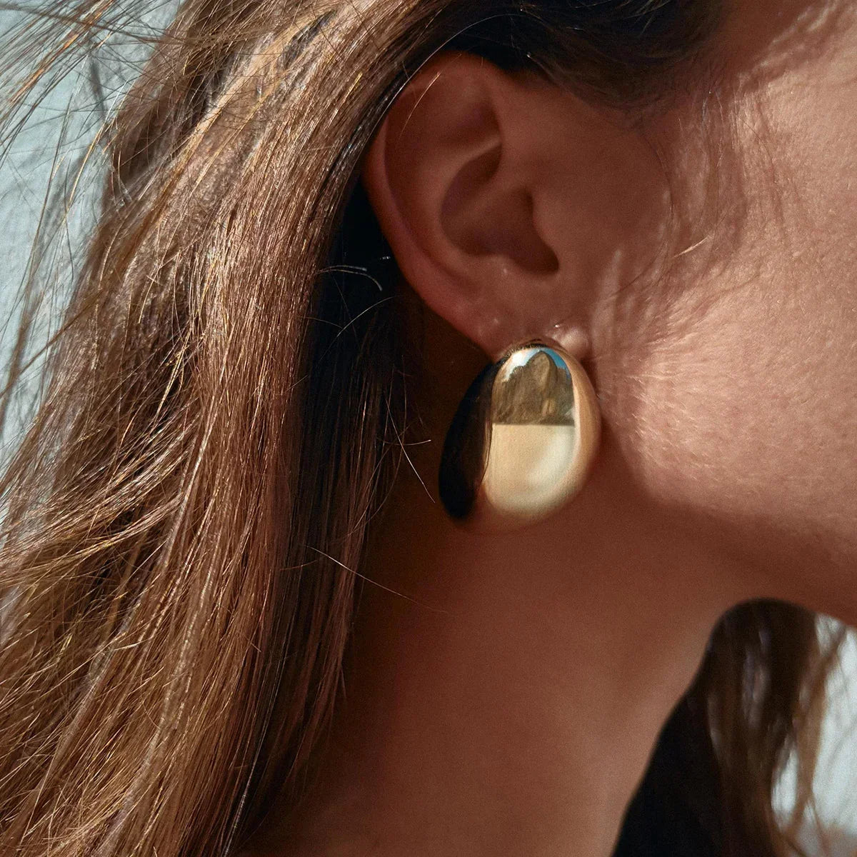 [Amore]Carrie Chunky Bean Gold Earrings