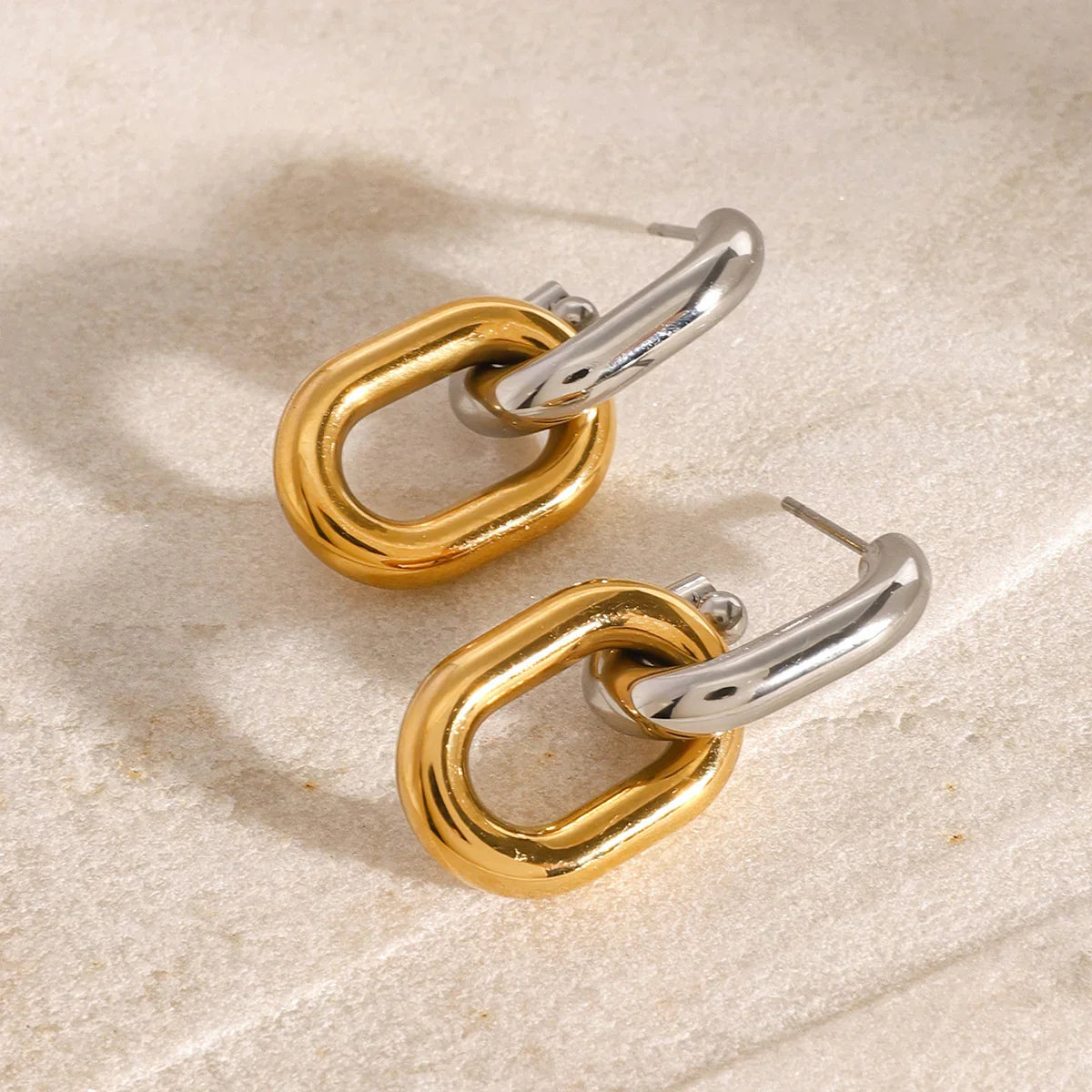 [Amore]Taylor Two Tone Double Hoops