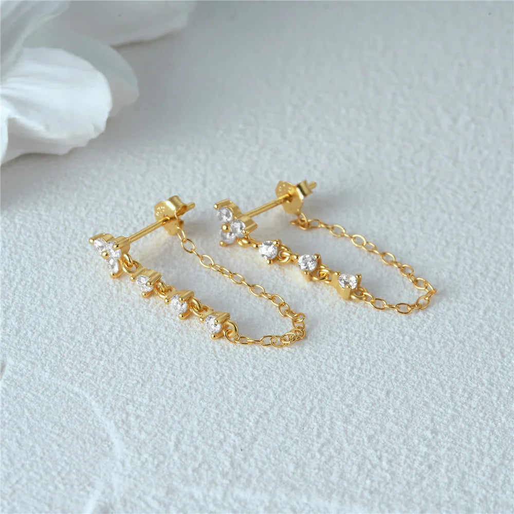 [Amore]Daniella Diamond Chain Stud
