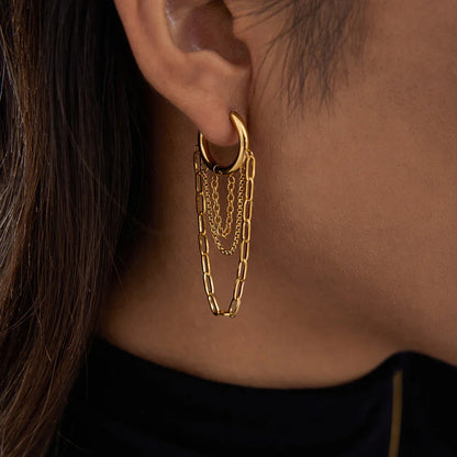 [Amore]Alaina Link Chain Hoops