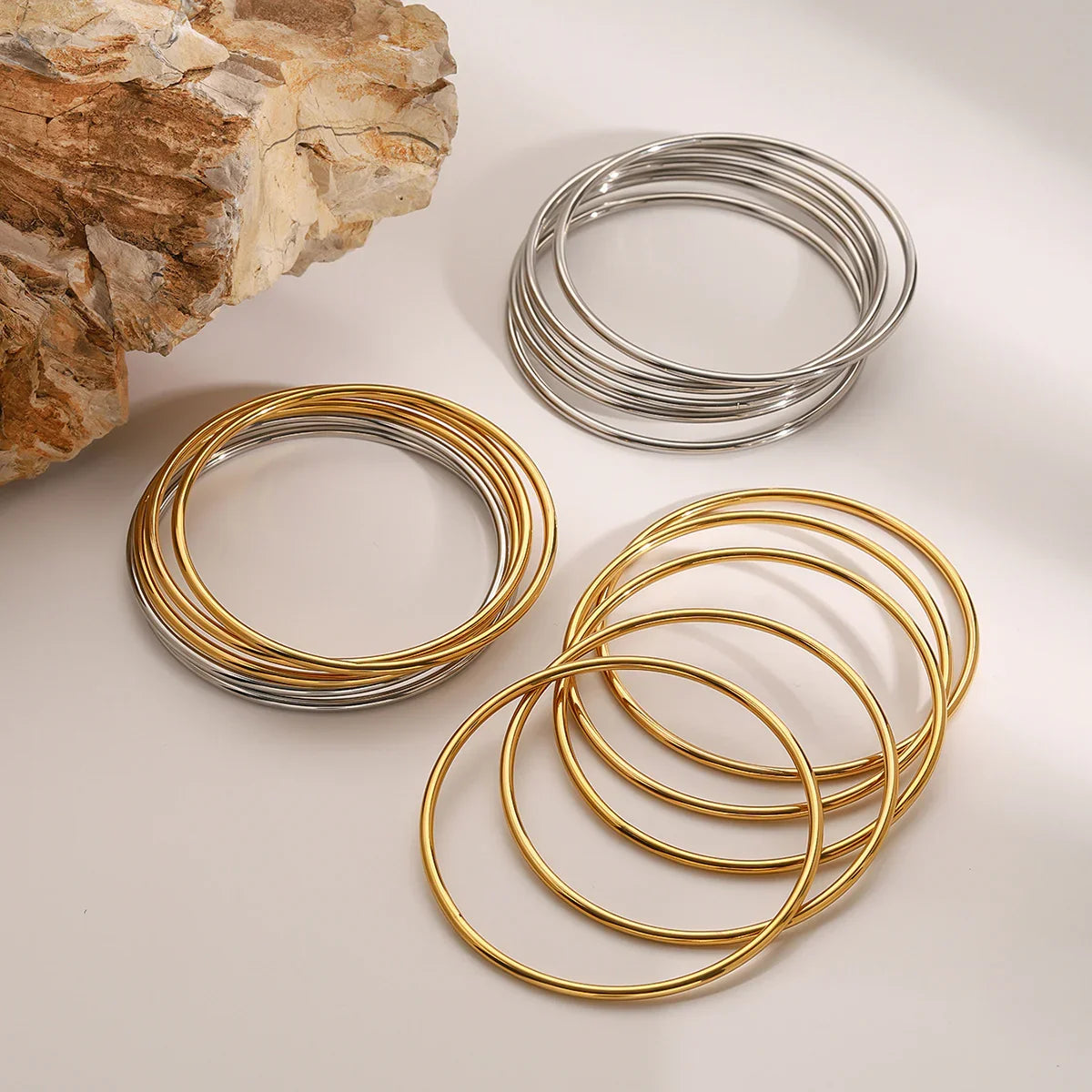 [Amore]Shannon Gold Bangle Set